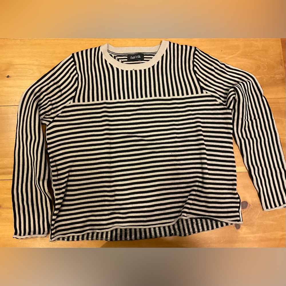 Fab’rik Beige and Black striped sweater
